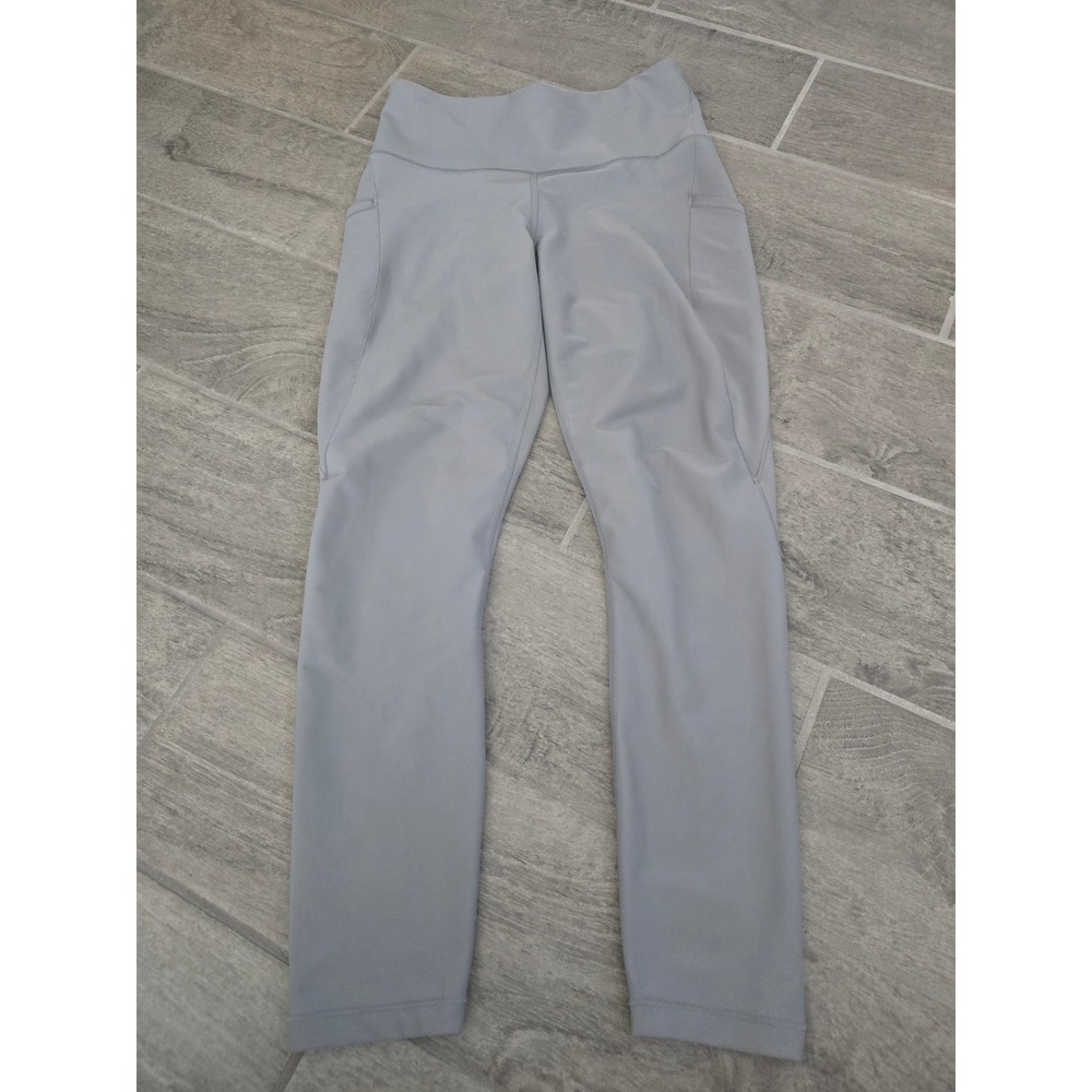 Athleta Interval Stash 7/8 Athletic Leggings Pockets Gray Size Small Gym Workout